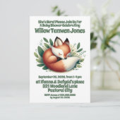 Schattigee vos slaapt in bladeren Baby shower Kaart (Staand voorkant)