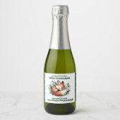 Schattigee vos slaapt in bladeren Baby shower Sparkling Wijnetiket (Voorkant)