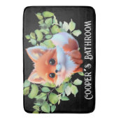 Schattigee vos tekenen boslanddieren bos vrienden badmat (Voorkant Verticaal)