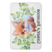 Schattigee vos tekenen boslanddieren bos vrienden badmat (Voorkant Verticaal)