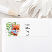 Schattigee vos tekenen boslanddieren bos vrienden etiket (Insitu)