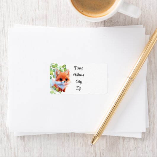 Schattigee vos tekenen boslanddieren bos vrienden etiket (Insitu)