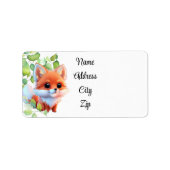 Schattigee vos tekenen boslanddieren bos vrienden etiket (Voorkant)