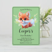 Schattigee vos tekenen boslanddieren bos vrienden kaart (Staand voorkant)