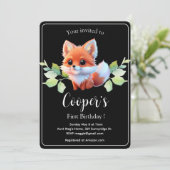 Schattigee vos tekenen boslanddieren bos vrienden kaart (Staand voorkant)