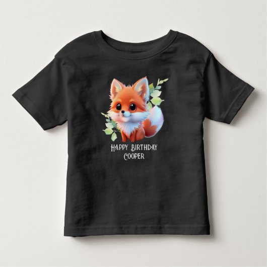 Schattigee vos tekenen boslanddieren bos vrienden kinder shirts (Voorkant)