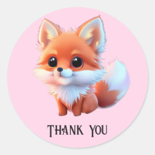 Schattigee vos tekenen boslanddieren bos vrienden ronde sticker