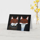 Schattigee vossen Amerikaanse gotische jubileum bl Kaart (Gele Bloem)