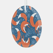 Schattigee vossen:  dierenpatroon glas ornament (Voorkant links)