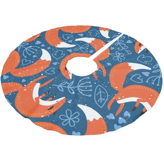 Schattigee vossen:  dierenpatroon kerstboom rok (Gekanteld)