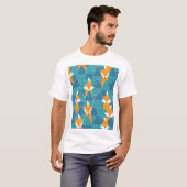Schattigee vossen illustratie t-shirt (Voorkant volledig)