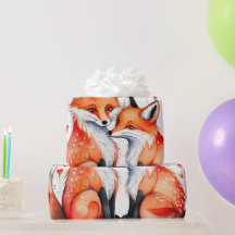 Schattigee vossen in liefde Wrapping Paper