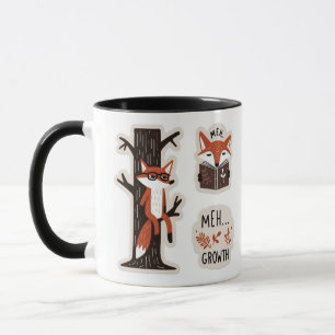 Schattigee vossen - "Meh Growth" Funny Self-Care Mok