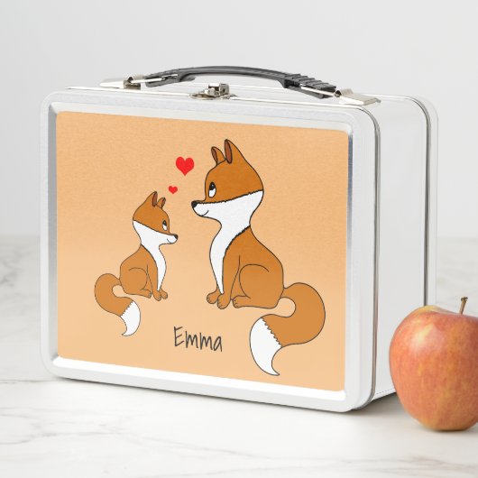 Schattigee vossen met hart, met de hand getekend (In situ)