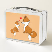 Schattigee vossen met hart, met de hand getekend (Achterkant)