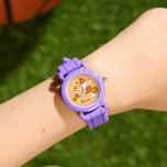 Schattigee vossen met hart, met de hand getekend horloge<br><div class="desc">Dit horloge heeft een schattig vossenmotief! Liefdevolle broer en zus of moeder/vader en kind met rode harten. Schattige cadeau idee voor kinderen! Met de hand getekend en digitaal verwerkt.</div>