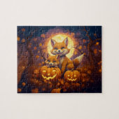 Schattigee vossen vieren vrolijke Halloween Legpuzzel (Horizontaal)