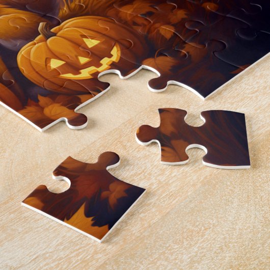 Schattigee vossen vieren vrolijke Halloween Legpuzzel (Zijkant)