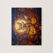 Schattigee vossen vieren vrolijke Halloween Legpuzzel (Verticaal)