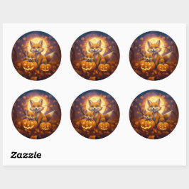 Schattigee vossen vieren vrolijke Halloween Ronde Sticker