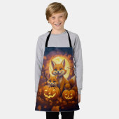 Schattigee vossen vieren vrolijke Halloween Schort (Gedragen)