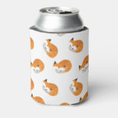 Schattigee vossen, witte achtergrond speelsheid blikjeskoeler (Blikje Achterkant)