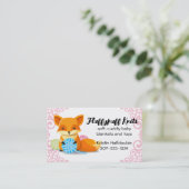 Schattigee vossenballen van garen breien haak home visitekaartje (Staand voorkant)