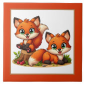 Schattigee vossenliefhebbers Animal Tegeltje (Voorkant)