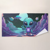 Schattigee Vrede Alien & Ruimteschip Badhanddoek (Badhanddoek)