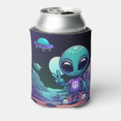 Schattigee Vrede Alien & Ruimteschip Blikjeskoeler (Blikje Achterkant)