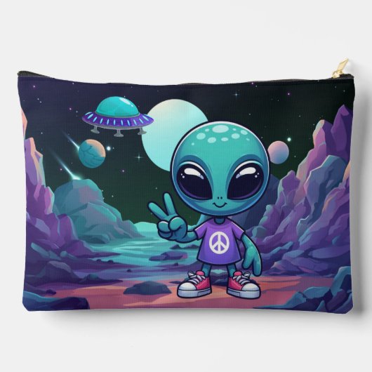 Schattigee Vrede Alien & Ruimteschip Etui (Achterkant)