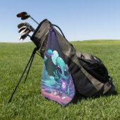 Schattigee Vrede Alien & Ruimteschip Golfhanddoek (Groen)