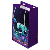 Schattigee Vrede Alien & Ruimteschip Klein Cadeauzakje (Achterkant Gekanteld)