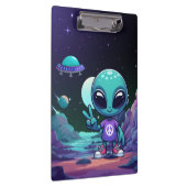 Schattigee Vrede Alien & Ruimteschip Klembord (Rechts)