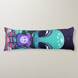 Schattigee Vrede Alien & Ruimteschip Lichaamskussen