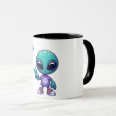 Schattigee Vrede Alien & Ruimteschip Mok (Voorkant rechts)