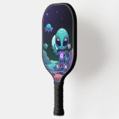 Schattigee Vrede Alien & Ruimteschip Pickleball Paddle (Links)