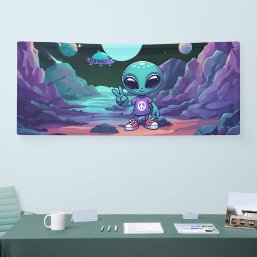 Schattigee Vrede Alien & Ruimteschip Spandoek (Beurs)