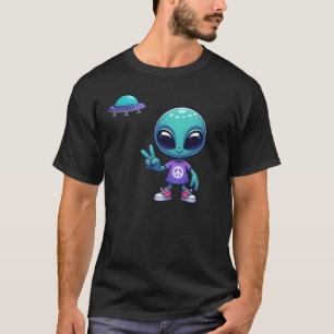 Schattigee Vrede Alien & Ruimteschip T-shirt