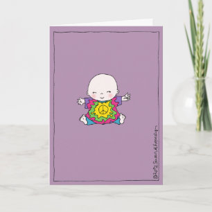 Schattigee Vrede Baby Hippie / Hippy Baby shower Kaart