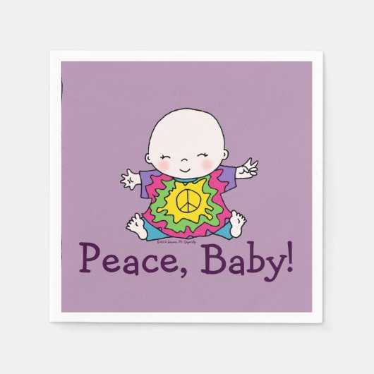 Schattigee Vrede Baby Hippie / Hippy Tie Dye Servet (Voorkant)