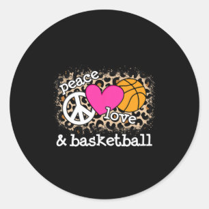 Schattigee Vrede Liefde Bysketbyll Luipaard Print Ronde Sticker