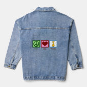 Schattigee Vrede Liefde Giraffe Vrouwen Denim Jacket (Achterkant)