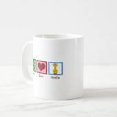 Schattigee Vrede Liefde Giraffe Vrouwen Koffiemok (Voorkant links)