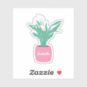 Schattigee Vrede Lily Houseplant Naam Sticker (Vel)