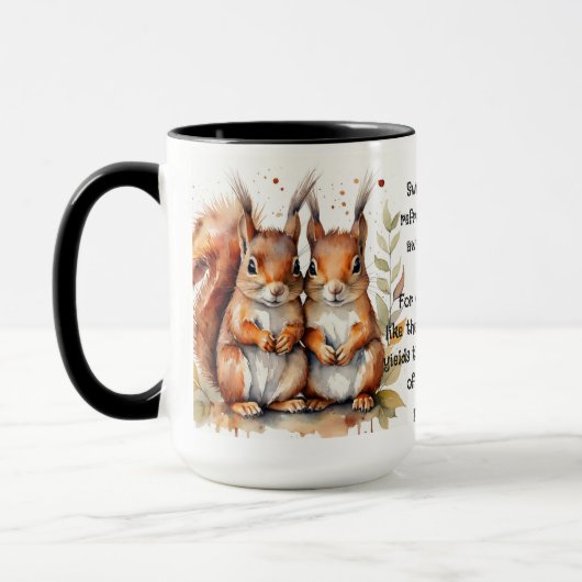 Schattigee vriend Eekhoorns Spreuken Vriendschap Q Mok (Links)