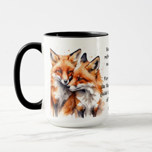 Schattigee vriend Foxes Spreuken Vriendschap Quote Mok (Links)