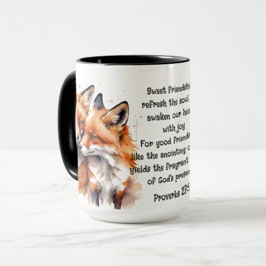 Schattigee vriend Foxes Spreuken Vriendschap Quote Mok (Voorkant links)