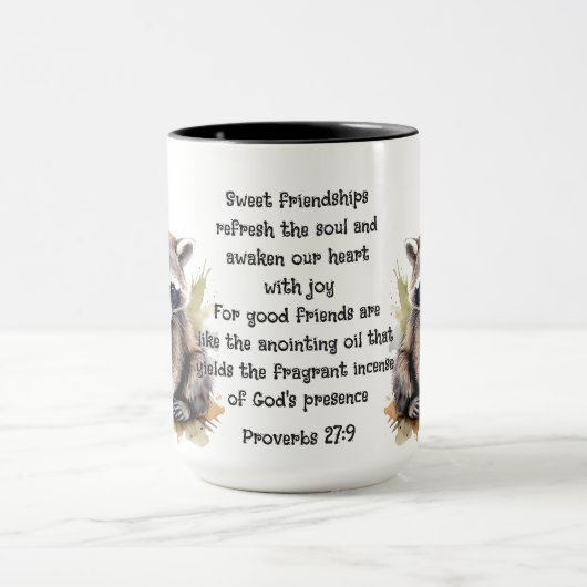 Schattigee vriend Raccoons Spreuken Vriendschap Qu Mok (Midden)