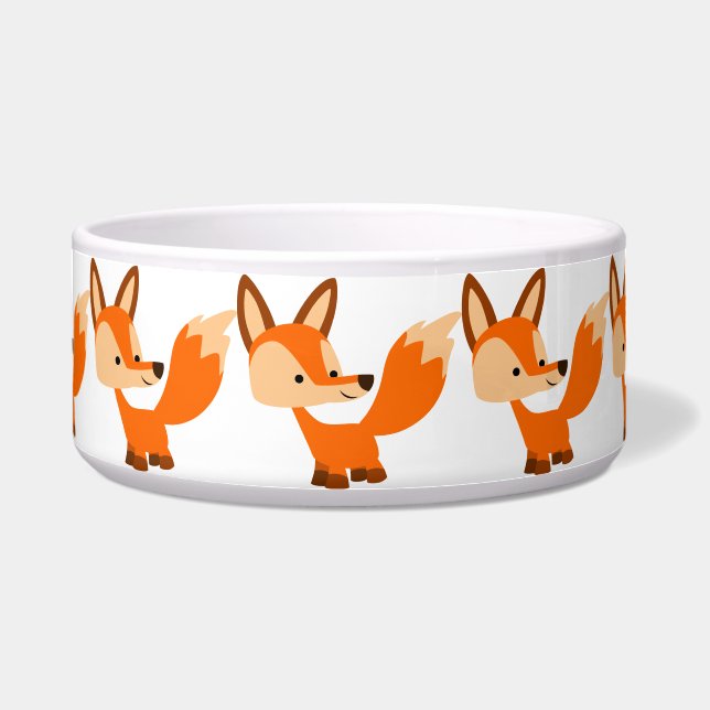 Schattigee vriendelijke Cartoon Fox Pet Bowl Voerbakje (Voorkant)